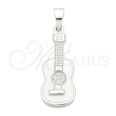 Sterling Silver Fancy Pendant, Guitar Design, Polished, Silver Finish, 05.392.0077 for wholesale, main product view