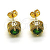 Gold Filled Ring — Stud Earring Cluster and Greek Key Design with — alternate product view — SKU 149936 | Oro Laminado anillo — Stud Earring Cluster and Greek Key diseño with — SKU 149936