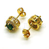 Gold Filled Ring — Stud Earring Cluster and Greek Key Design with — alternate product view — SKU 149936 | Oro Laminado anillo — Stud Earring Cluster and Greek Key diseño with — SKU 149936