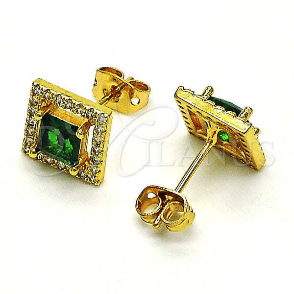 Gold Filled Ring — Stud Earring with Green Cubic Zirconia and White — main product view — SKU 149944 | Oro Laminado anillo — Stud Earring with Green Cubic Zirconia and blanco — SKU 149944