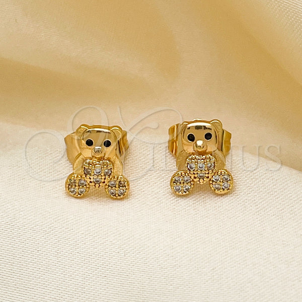 Gold Filled Ring — Stud Earring Teddy Bear and Heart Design with — alternate product view — SKU 149967 | Oro Laminado anillo — Stud Earring Teddy Bear and corazón diseño with — SKU 149967