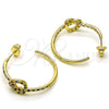 Oro Laminado Medium Hoop, Gold Filled Style Love Knot Design, with Multicolor Micro Pave, Polished, Golden Finish, 02.210.0793.1.30