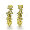 Oro Laminado Medium Hoop, Gold Filled Style Turtle Design, with White Micro Pave, Polished, Golden Finish, 02.210.0795.30