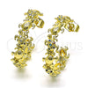 Oro Laminado Medium Hoop, Gold Filled Style Turtle Design, with White Micro Pave, Polished, Golden Finish, 02.210.0795.30
