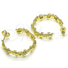 Oro Laminado Medium Hoop, Gold Filled Style Turtle Design, with Multicolor Micro Pave, Polished, Golden Finish, 02.210.0795.1.30