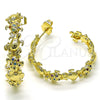 Oro Laminado Medium Hoop, Gold Filled Style Turtle Design, with Multicolor Micro Pave, Polished, Golden Finish, 02.210.0795.1.30