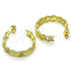 Oro Laminado Medium Hoop, Gold Filled Style Butterfly Design, with White Micro Pave, Polished, Golden Finish, 02.210.0798.30