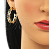 Oro Laminado Medium Hoop, Gold Filled Style Butterfly Design, with Multicolor Micro Pave, Polished, Golden Finish, 02.210.0798.1.30