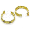 Oro Laminado Medium Hoop, Gold Filled Style Butterfly Design, with Multicolor Micro Pave, Polished, Golden Finish, 02.210.0798.1.30