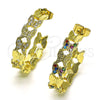 Oro Laminado Medium Hoop, Gold Filled Style Butterfly Design, with Multicolor Micro Pave, Polished, Golden Finish, 02.210.0798.1.30