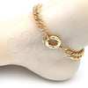 Oro Laminado Basic Anklet, Gold Filled Style Polished, Golden Finish, 03.319.0006.10 (180 Gauge, 09 MM Thickness, 10 Inches Length)