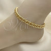 Oro Laminado Basic Anklet, Gold Filled Style Polished, Golden Finish, 03.319.0006.10 (180 Gauge, 09 MM Thickness, 10 Inches Length)