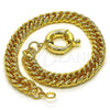 Oro Laminado Basic Anklet, Gold Filled Style Polished, Golden Finish, 03.319.0006.10 (180 Gauge, 09 MM Thickness, 10 Inches Length)