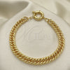 Oro Laminado Basic Anklet, Gold Filled Style Polished, Golden Finish, 03.319.0006.10 (180 Gauge, 09 MM Thickness, 10 Inches Length)