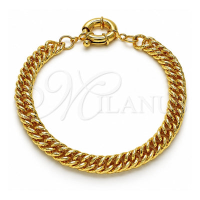 Oro Laminado Basic Anklet, Gold Filled Style Polished, Golden Finish, 03.319.0006.10 (180 Gauge, 09 MM Thickness, 10 Inches Length)