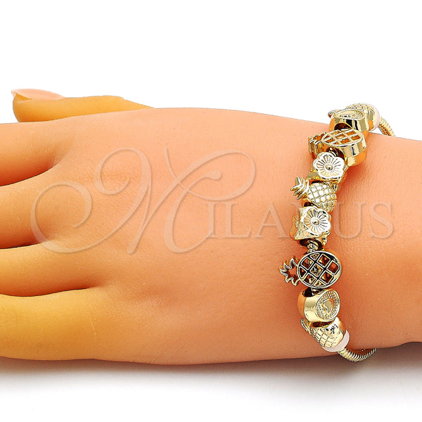 Gold Filled Bracelet — Fancy Bracelet Pineapple and Flower Design Polished 03.63. — alternate product view — SKU 150000 | Oro Laminado brazalete — elegante Bracelet Pineapple and flor diseño pulido 03.63. — SKU 150000