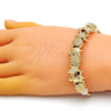 Oro Laminado Fancy Bracelet, Gold Filled Style Turtle and Shell Design, Polished, Golden Finish, 03.63.2260.07 (03 MM Thickness, 7 Inches Length)