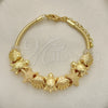 Oro Laminado Fancy Bracelet, Gold Filled Style Turtle and Shell Design, Polished, Golden Finish, 03.63.2260.07 (03 MM Thickness, 7 Inches Length)
