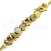 Oro Laminado Fancy Bracelet, Gold Filled Style Dolphin and Shell Design, Polished, Golden Finish, 03.63.2261.07 (03 MM Thickness, 7 Inches Length)