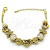 Oro Laminado Fancy Bracelet, Gold Filled Style Dolphin and Shell Design, Polished, Golden Finish, 03.63.2261.07 (03 MM Thickness, 7 Inches Length)