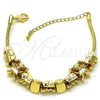 Oro Laminado Fancy Bracelet, Gold Filled Style Elephant and Little Girl Design, Polished, Golden Finish, 03.63.2264.07 (03 MM Thickness, 7 Inches Length)