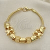 Oro Laminado Fancy Bracelet, Gold Filled Style Elephant and Little Girl Design, Polished, Golden Finish, 03.63.2264.07 (03 MM Thickness, 7 Inches Length)