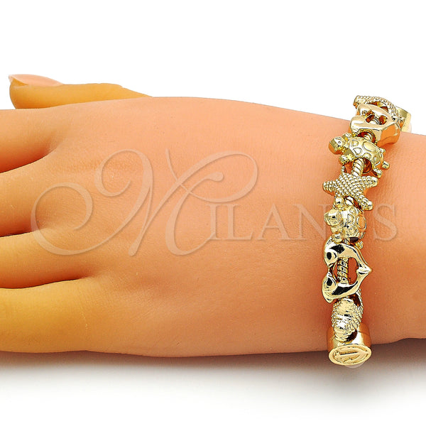 Gold Filled Bracelet — Fancy Bracelet Star and Turtle Design Polished 03.63. — alternate product view — SKU 150007 | Oro Laminado brazalete — elegante Bracelet estrella and Turtle diseño pulido 03.63. — SKU 150007