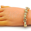 Oro Laminado Fancy Bracelet, Gold Filled Style Star and Turtle Design, Polished, Golden Finish, 03.63.2265.07 (03 MM Thickness, 7 Inches Length)