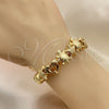 Oro Laminado Fancy Bracelet, Gold Filled Style Star and Turtle Design, Polished, Golden Finish, 03.63.2265.07 (03 MM Thickness, 7 Inches Length)