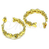 Oro Laminado Medium Hoop, Gold Filled Style Teddy Bear Design, with Multicolor Micro Pave, Polished, Golden Finish, 02.210.0799.1.30