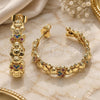 Oro Laminado Medium Hoop, Gold Filled Style Teddy Bear Design, with Multicolor Micro Pave, Polished, Golden Finish, 02.210.0799.1.30