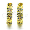 Oro Laminado Medium Hoop, Gold Filled Style Dragon-Fly Design, with Multicolor Micro Pave, Polished, Golden Finish, 02.210.0800.1.30