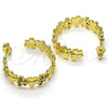 Oro Laminado Medium Hoop, Gold Filled Style Dragon-Fly Design, with Multicolor Micro Pave, Polished, Golden Finish, 02.210.0800.1.30