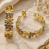 Oro Laminado Medium Hoop, Gold Filled Style Dragon-Fly Design, with Multicolor Micro Pave, Polished, Golden Finish, 02.210.0800.1.30