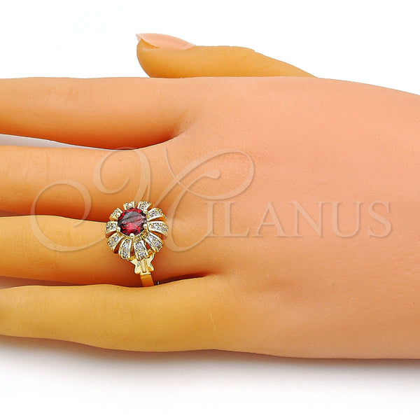 Gold Filled Ring — Multi Stone Ring Flower and Butterfly Design with — alternate product view — SKU 150034 | Oro Laminado anillo — Multi Stone Ring flor and Butterfly diseño with — SKU 150034