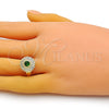 Oro Laminado Multi Stone Ring, Gold Filled Style Butterfly Design, with Green Cubic Zirconia and White Micro Pave, Polished, Golden Finish, 01.210.0155 (One size fits all)