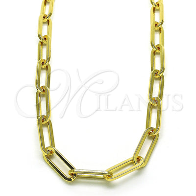 Oro Laminado Basic Necklace, Gold Filled Style Paperclip Design, Polished, Golden Finish, 04.378.0001.16 (Thickness, 16 Inches Length)