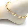 Oro Laminado Basic Anklet, Gold Filled Style Paperclip Design, Polished, Golden Finish, 04.378.0001.10 (06 MM Thickness, 10 Inches Length)