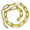 Oro Laminado Basic Anklet, Gold Filled Style Paperclip Design, Polished, Golden Finish, 04.378.0001.10 (06 MM Thickness, 10 Inches Length)