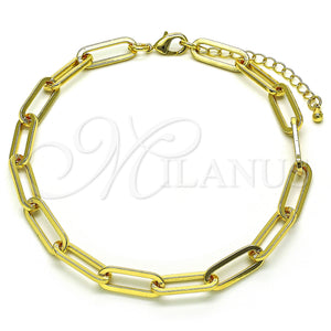 Gold Filled Anklet — Basic Anklet Paperclip Design Polished 04. 06 MM — main product view — SKU 150039 | Oro Laminado tobillera — básico Anklet Paperclip diseño pulido 04. 06 MM — SKU 150039
