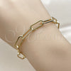 Oro Laminado Basic Bracelet, Gold Filled Style Paperclip Design, Polished, Golden Finish, 04.378.0002.08 (07 MM Thickness, 8 Inches Length)