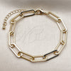 Oro Laminado Basic Bracelet, Gold Filled Style Paperclip Design, Polished, Golden Finish, 04.378.0002.08 (07 MM Thickness, 8 Inches Length)