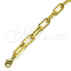 Oro Laminado Basic Anklet, Gold Filled Style Paperclip Design, Polished, Golden Finish, 04.378.0002.10 (07 MM Thickness, 10 Inches Length)