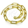 Oro Laminado Basic Anklet, Gold Filled Style Paperclip Design, Polished, Golden Finish, 04.378.0002.10 (07 MM Thickness, 10 Inches Length)