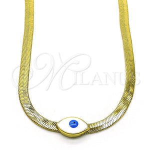 Gold Filled Necklace — Fancy Necklace Evil Eye Design White Enamel 04. — main product view — SKU 150044 | Oro Laminado collar — elegante Necklace Evil Eye diseño blanco Enamel 04. — SKU 150044