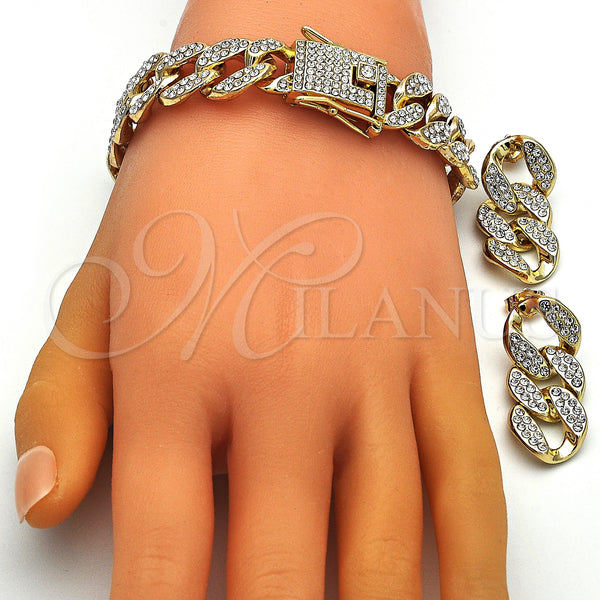 Gold Filled Ring — Necklace Bracelet and Earring with White Crystal Polished — alternate product view — SKU 150051 | Oro Laminado anillo — Necklace Bracelet and Earring with cristal blanco pulido — SKU 150051