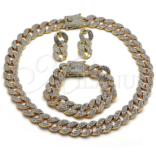 Gold Filled Ring — Necklace Bracelet and Earring with White Crystal Polished — main product view — SKU 150051 | Oro Laminado anillo — Necklace Bracelet and Earring with cristal blanco pulido — SKU 150051