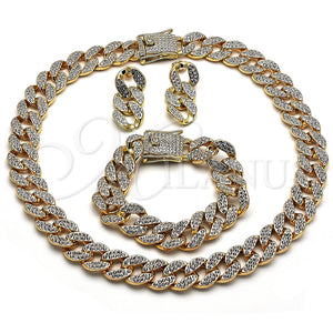 Gold Filled Ring — Necklace Bracelet and Earring with White Crystal Polished — main product view — SKU 150051 | Oro Laminado anillo — Necklace Bracelet and Earring with cristal blanco pulido — SKU 150051