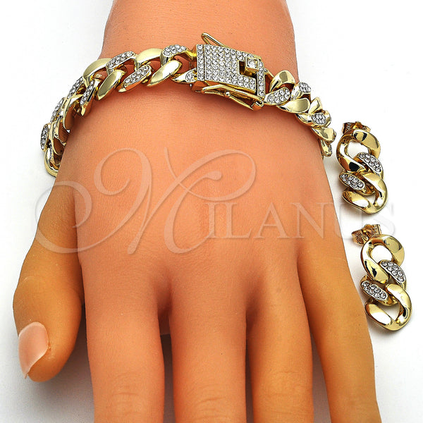 Gold Filled Ring — Necklace Bracelet and Earring with White Crystal Polished — alternate product view — SKU 150052 | Oro Laminado anillo — Necklace Bracelet and Earring with cristal blanco pulido — SKU 150052