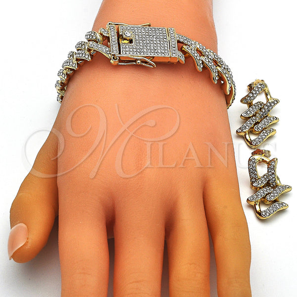 Gold Filled Ring — Necklace Bracelet and Earring with White Crystal Polished — alternate product view — SKU 150053 | Oro Laminado anillo — Necklace Bracelet and Earring with cristal blanco pulido — SKU 150053